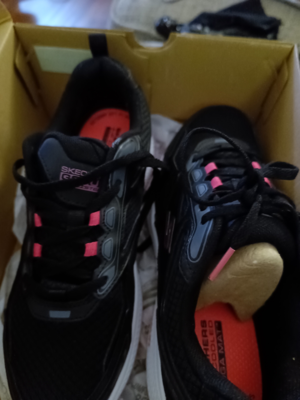 Skechers Black and Pink Athletic Walking Sneakers - Picture 6 of 6